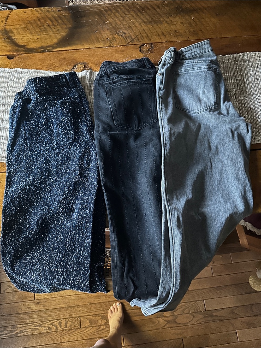 H&M “Mama Before & After” wide leg maternity jeans (lot of 3) - Picture 2 of 13